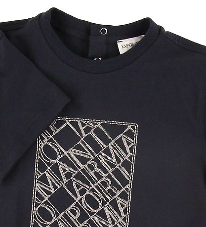 Emporio Armani T-shirt - Navy m. Broderi