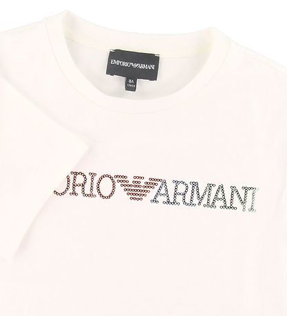 Emporio Armani T-shirt - Hvid m. Pailletter