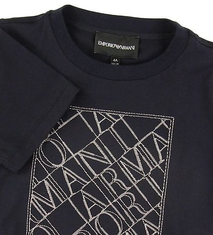 Emporio Armani T-shirt - Navy m. Broderi