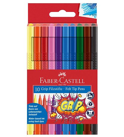 Faber-Castell Tuscher - Grip - 10 stk - Multifarvet