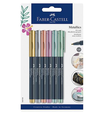 Faber-Castell Tuscher - Metallic Pen - 6 stk - Multifarvet