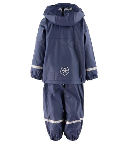 Color Kids Regntj m. Seler/Fleece - PU - Dress Blues