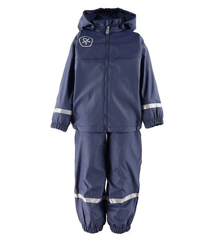 Color Kids Regntj m. Seler/Fleece - PU - Dress Blues