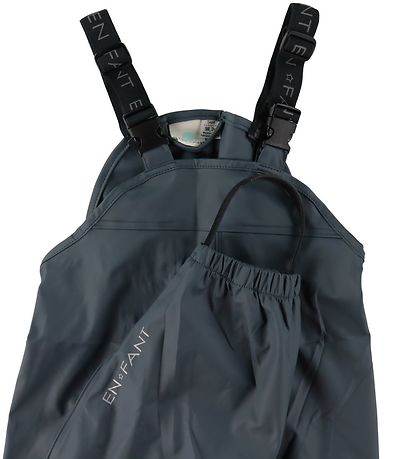En Fant Regntøj m. Seler - PU - Dark Slate