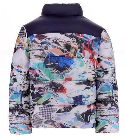 Tommy Hilfiger Dynejakke - Rwb Collage Puffer - White Allover