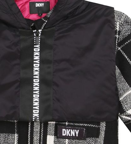 DKNY Frakke - Sort/Hvidternet m. Vest