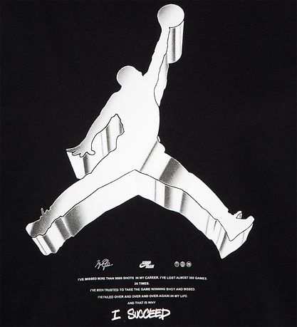 Jordan T-Shirt - Jumpman X Nike Action - Sort m. Hvid