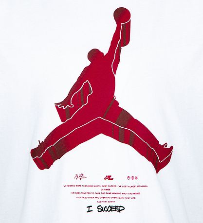 Jordan T-Shirt - Jumpman X Nike Action - Hvid m. Rd