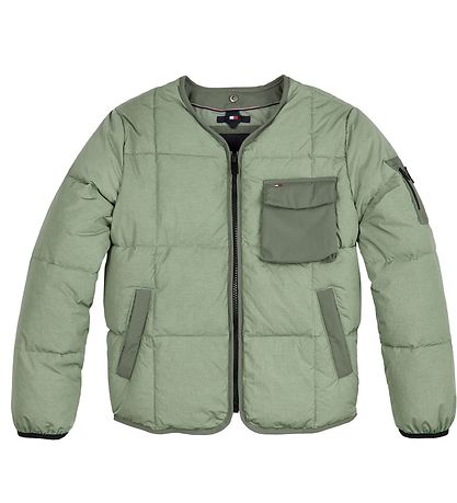 Tommy Hilfiger Dynejakke - Detachable Hood - Spring Olive