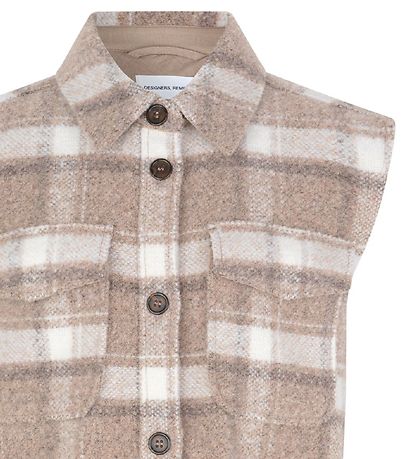 Designers Remix Vest - Uld/Polyester - G Jayden - Beige Check