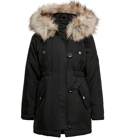 Kids Only Jakke - Noos - KogIris - Sort/Fur Light Grey