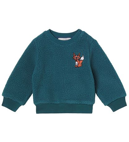 Stella McCartney Kids Bluse - Fleece - Petroleumsbl m. Rv