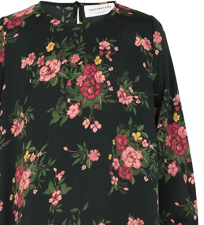 Rosemunde Kjole - Black Bouquet Rose Print