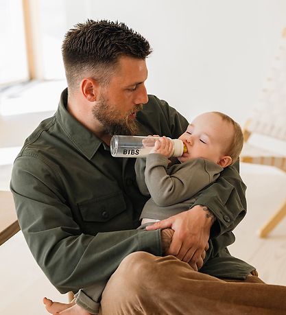 BIBS Sutteflaske - Glas - Slow Flow - 225 ml - Naturgummi - Ivor