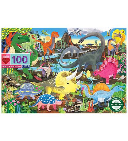 Eeboo Puslespil - 100 Brikker - Dinoland