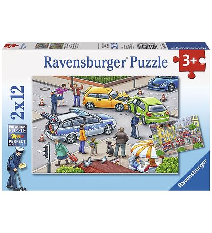 Ravensburger Puslespil - 2x12 Brikker - Blue Lights On The Way