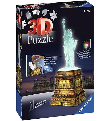 Ravensburger 3D Puslespil - 120 Brikker - Statue of Liberty Nigh