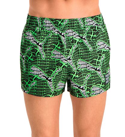 Puma Badeshorts - Grn m. Print