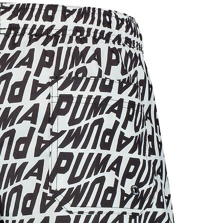 Puma Badeshorts - Hvid m. Sort Print
