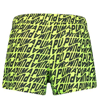 Puma Badeshorts - Neongul m. Print