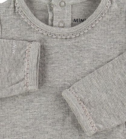 Mini A Ture X-Mas Body l/ - Maxie - Light Grey Melange