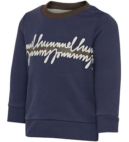 Hummel Sweatshirt - HMLJeppe - Navy m. Print