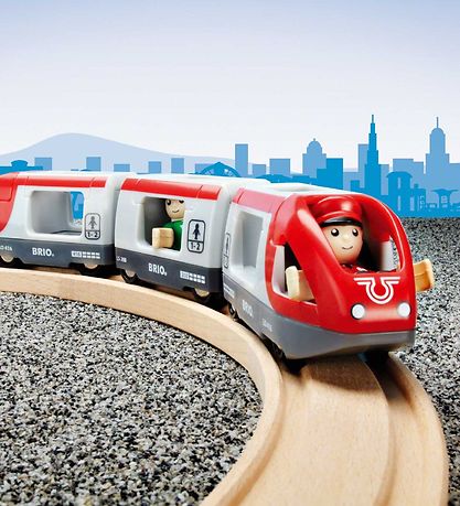 BRIO Passagertog - 5 dele - Rd/Hvid 33505