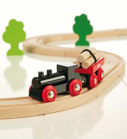 BRIO CLASSIC Togbane Sæt m. Skov - Rød/Sort 33042