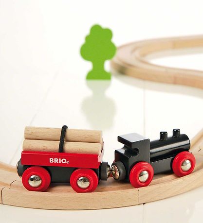 BRIO CLASSIC Togbane Sæt m. Skov - Rød/Sort 33042