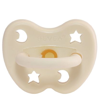 Hevea Sut - 0-3 mdr - Naturgummi - Milky White m. Måne/Stjerner
