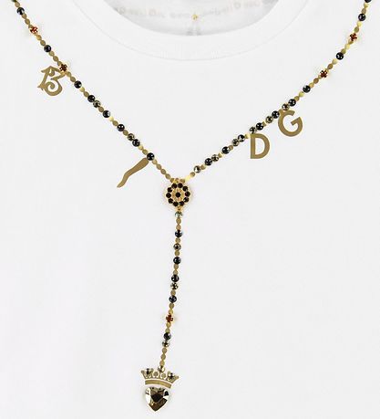 Dolce & Gabbana T-shirt - Hvid m. Krystaller