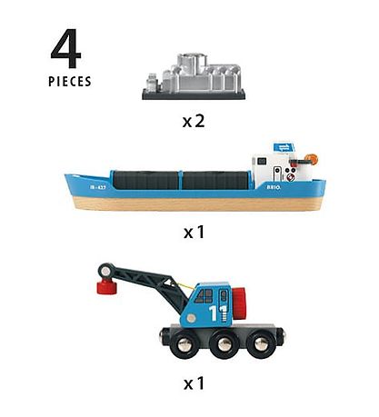 BRIO World Fragtskib og Kran - Bl 33534