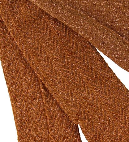 Melton Strømpebukser - Orange m. Glimmer