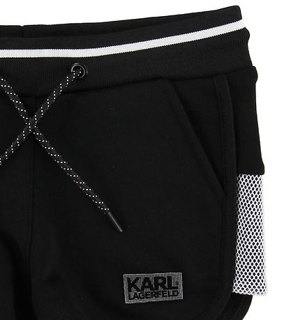 Karl Lagerfeld Sweatshorts - Sort m. Hvid