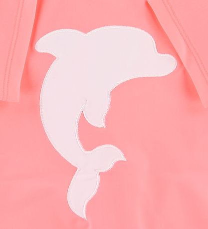 Petit Crabe Badeheldragt - Noe - UV50+ - Neon Pink m. Delfin