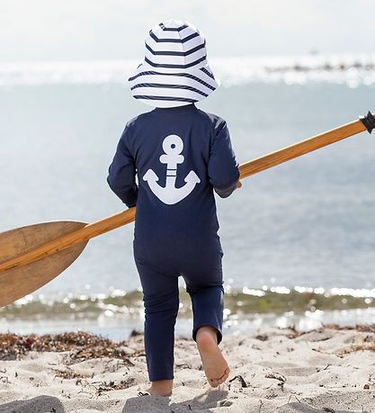 Petit Crabe Badeheldragt - Lou - UV50+ - Navy m. Anker