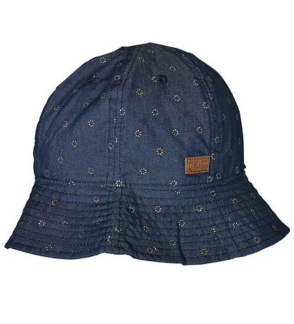 Melton Sommerhat - UV30 - Bl Denim m. Blomster