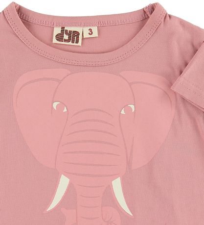 DYR T-shirt - DYRWildlife - Rose Glow m. Elefant