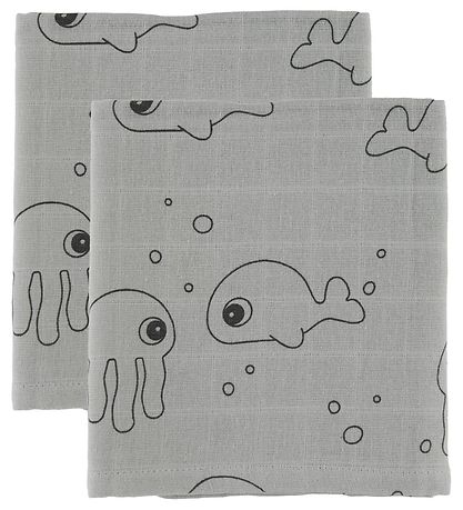 Done By Deer Stofble - 70x70 - 2 stk - Sea Friends - Gr