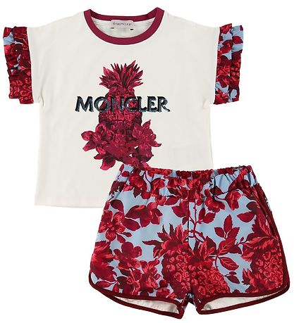 Moncler St - T-shirt/Shorts - Completo - Creme/Bl