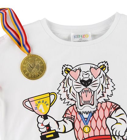 Kenzo T-shirt - Exclusive Edition - Hvid/Rosa m. Medalje