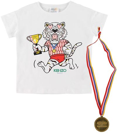 Kenzo T-shirt - Exclusive Edition - Hvid/Rosa m. Medalje