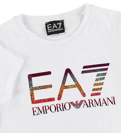 EA7 T-shirt - Hvid m. Glitter Logo