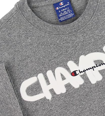 Champion Fashion T-shirt - Gråmeleret m. Logo