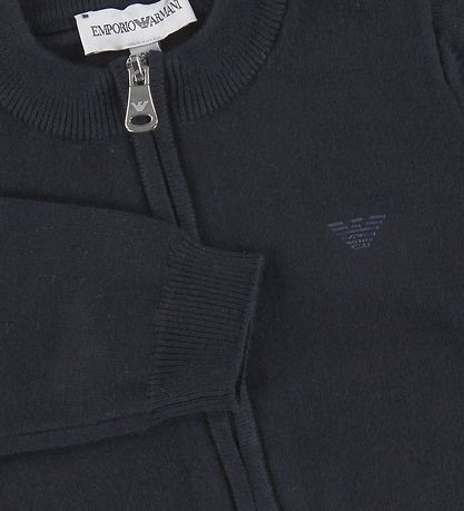 Emporio Armani Cardigan - Bomuld/Uld - Navy