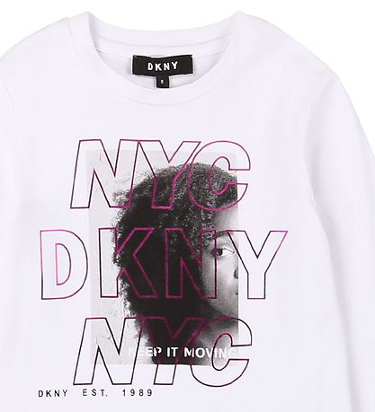 DKNY Bluse - Junior D3 - Hvid m. Tryk