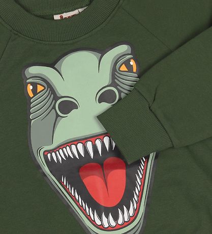 DYR-Cph Sweatshirt - DYRBellow - Grn m. Dinosaurus