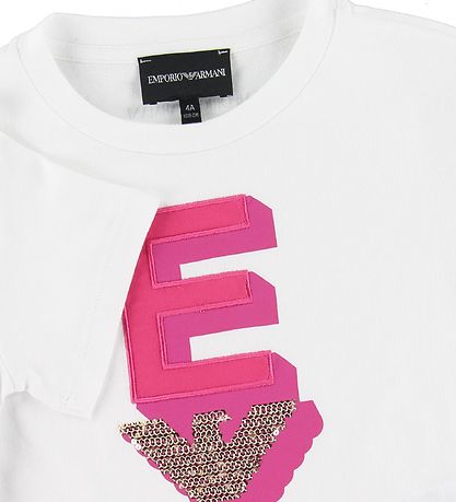Emporio Armani T-shirt - Hvid m. Pink/Guld
