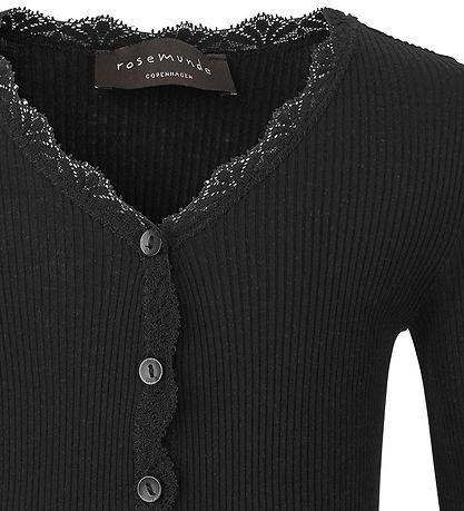 Rosemunde Cardigan - Silke/Bomuld - Rib - Sort