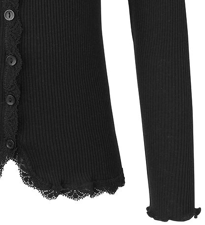 Rosemunde Cardigan - Silke/Bomuld - Rib - Sort